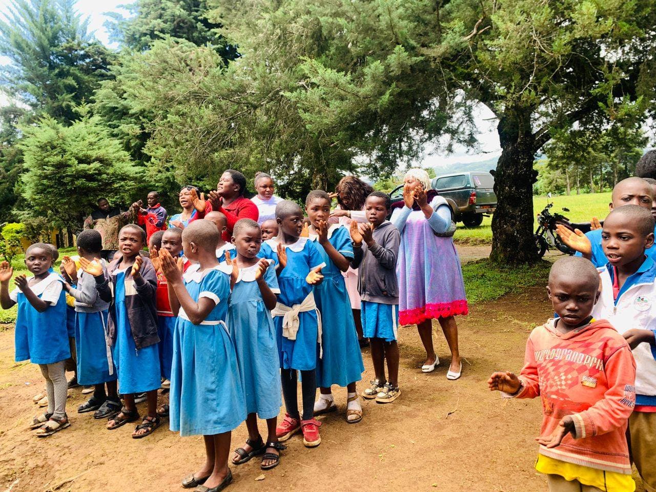 Children clapping and celebrating